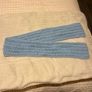 Handmade light blue crochet scarf